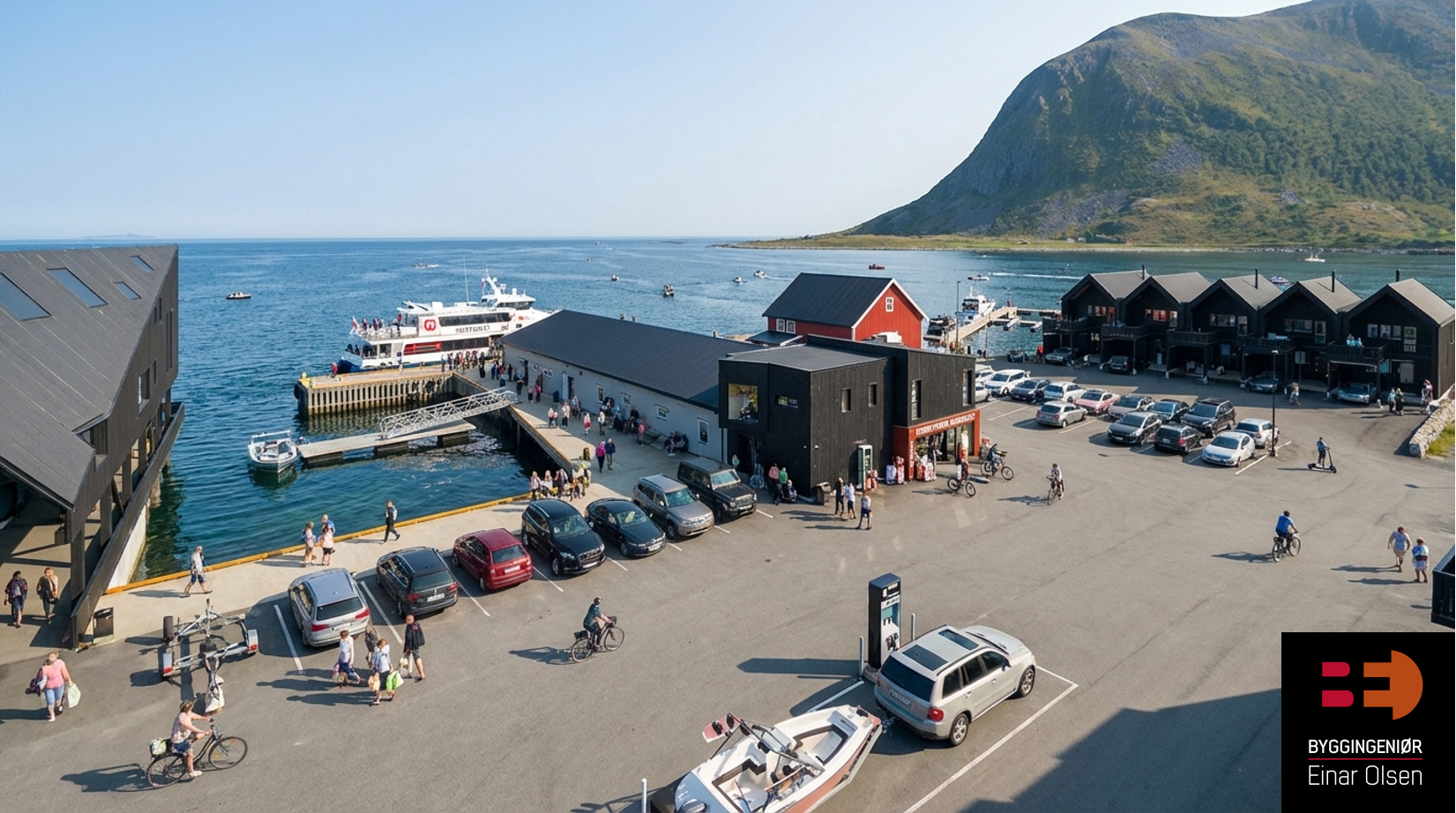 Illustrasjon av Nordskot nærbutikk ved hurtigbåtkaien